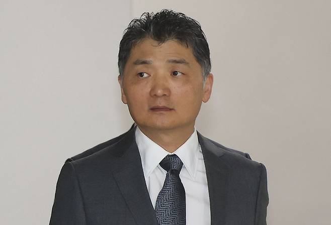김범수 카카오 창업자가 지난 6월 24일 오후 서울 서초구 서울고등법원에서 열린 공판에 출석하고 있다. [사진공동취재단] 2026.06.24.