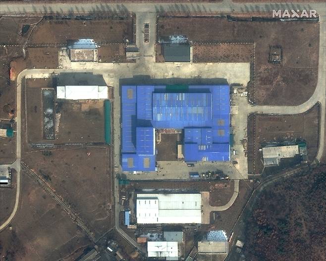 미국 위성서비스업체 맥사 테크놀로지가 2019년 3월에 찍은 평양 인근 산음동의 미사일 공장 모습. EPA연합뉴스