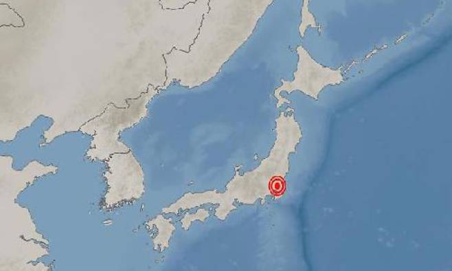 日이바라키현 규모 5.9 지진. 기상청 제공