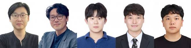 왼쪽부터 이상한 GIST 신소재공학과 교수,오명환 KENTECH 에너지공학부 교수, 오인혁 GIST 신소재공학과 박사과정생, 황준범 박사후연구원, 강민우 KENTECH 에너지공학부 석박사통합과정생. GIST 제공