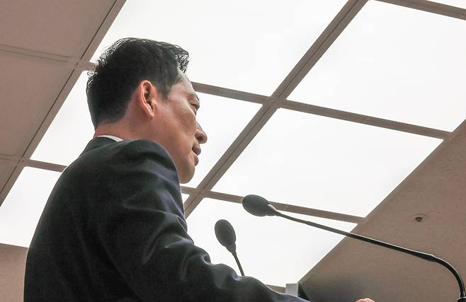 국민의힘 장동혁 대표가 26일 서울 여의도 중앙당사에서 열린 당 대표 취임 1주년 기자회견에서 발언하고 있다. 2026.8.26 [사진=연합뉴스]