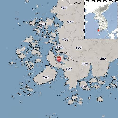 ▲해남군 규모 2.6 지진 [기상청]