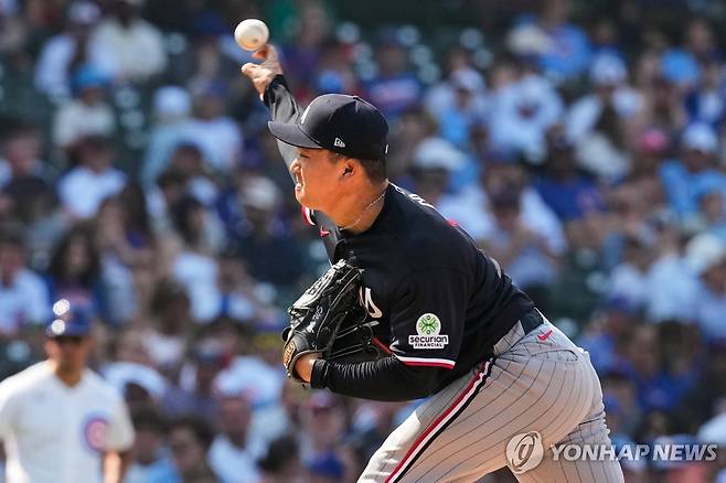 미네소타 유니폼을 입고 빅리그 마운드에 선 고우석 [AP=연합뉴스 자료사진. 재판매 및 DB 금지]