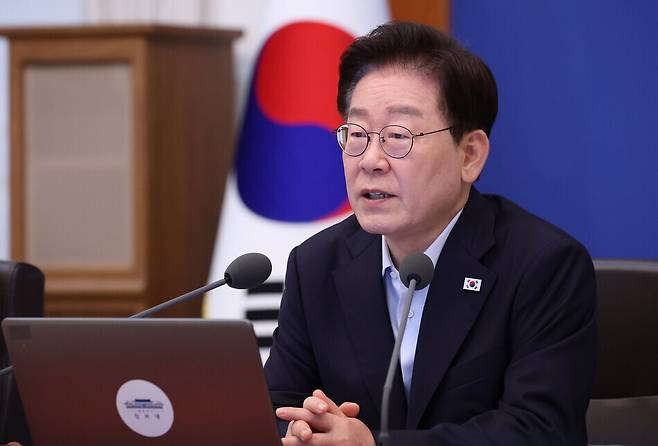 이재명 대통령, 국무회의에서 발언하는 모습. 청와대통신사진기자단