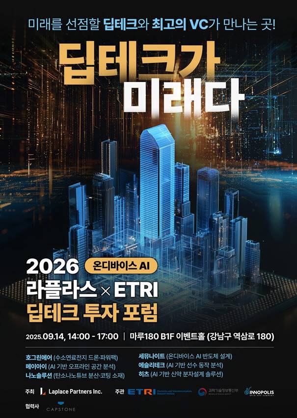 수소드론·비전AI·NPU·AI 신약개발…딥테크 스타트업 6곳, 투자유치 나선다