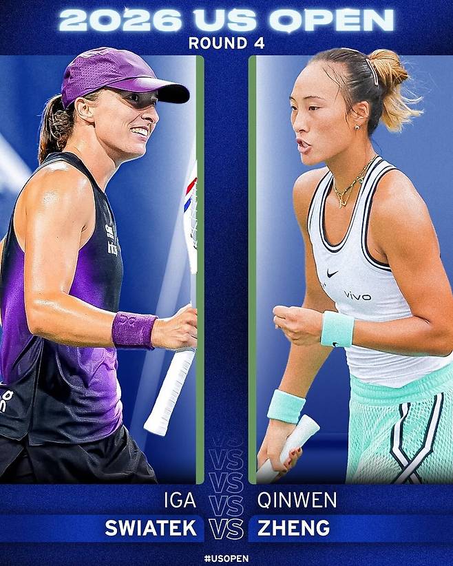 시비옹테크 vs 정친원의 16강 맞대결 성사 / US오픈 SNS