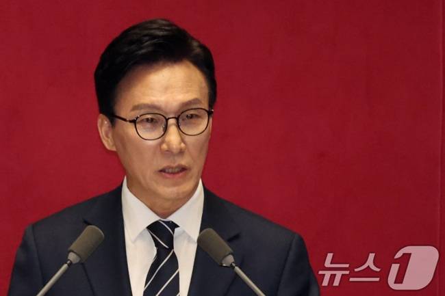 김민석 더불어민주당 대표가 7일 오전 서울 여의도 국회에서 열린 제439회국회(정기회) 제3차 본회의에서 교섭단체 대표연설을 하고 있다. 2026.9.7 ⓒ 뉴스1 황기선 기자