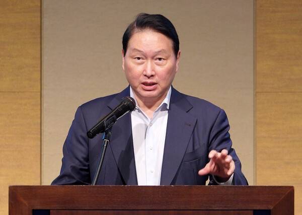최태원 대한상의 회장이 제15회 한일 상공회의소 회장단 회의에서 발언하는 모습. [출처=대한상의]