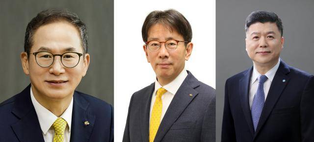 (왼쪽부터) 양종희 KB금융 회장, 이재근 KB금융 부문장, 권광석 전 우리은행장 [사진=KB금융, 우리은행]