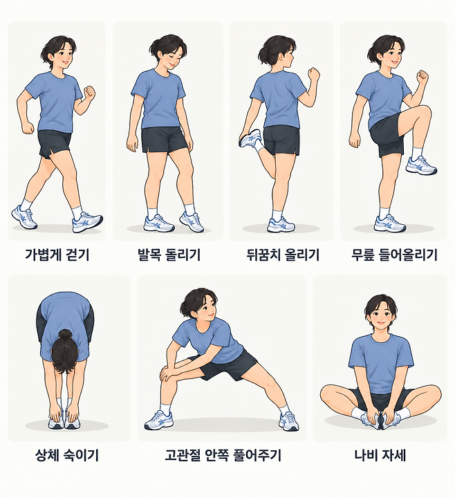 하체 스트레칭. 기사의 내용을 바탕으로 생성한 이미지. 챗GPT
