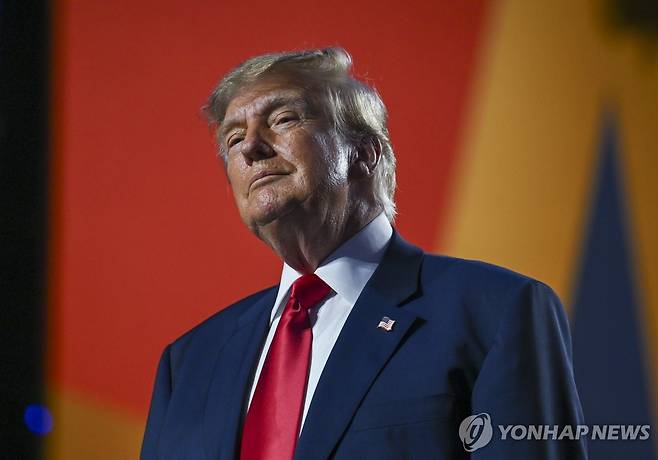 공화당 전당대회에 참석한 트럼프 [EPA=연합뉴스. 재판매 및 DB 금지]