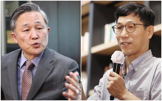 범죄심리학자 표창원 표창원범죄과학연구소 소장(왼쪽)과 진중권 광운대 특임교수. 한겨레 자료