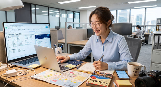 징검다리 연휴 등 특정 평일에 전 직원이 쉬도록 연차를 일괄 차감하려면 근로기준법 제62조(유급휴가의 대체)에 따라 반드시 ‘근로자대표와의 서면 합의’가 있어야 한다. 회사가 일방적으로 통보하거나 개별 근로자의 동의만 받아서는 안 된다. 5인 미만 사업장은 연차 유급휴가 의무 적용 대상이 아니다.사진=AI생성 이미지