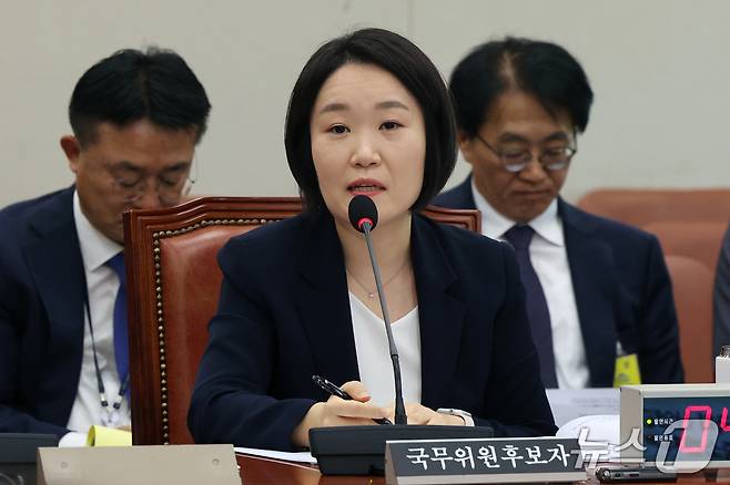 이소영 중소벤처기업부 장관 후보자가 15일 오전 서울 여의도 국회 산업통상자원중소벤처기업위원회에서 열린 인사청문회에서 의원 질의에 답하고 있다. 2026.9.15 ⓒ 뉴스1 황기선 기자