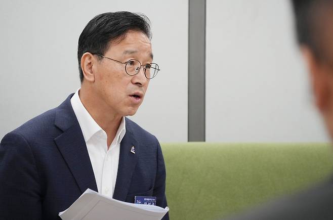 기자간담회 하는 위성곤 제주지사 [제주도 제공, 재판매 및 DB 금지]