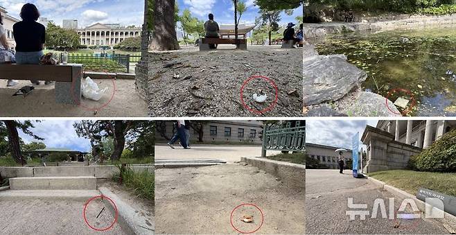 [서울=뉴시스] 한이재 기자 = 17일 사적 서울 중구 덕수궁에 쓰레기들이 버려져 있다. 2026.09.17. nowone@newsis.com