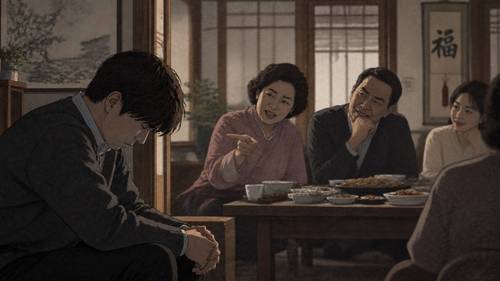 처가에 가서 홀대받는 사위 [마인드플 심리상담연구소가 AI로 제작한 이미지]