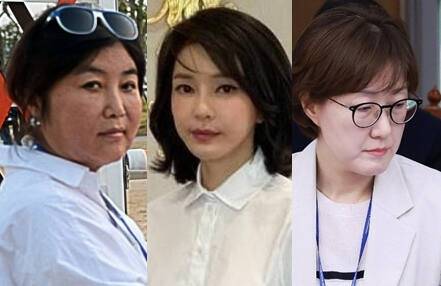 (왼쪽부터) 최서원, 김건희, 김현지. 연합뉴스