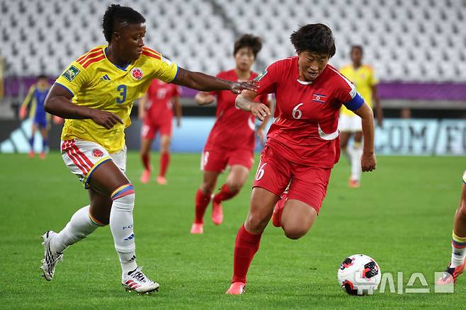 [우치=AP/뉴시스] 북한 20세 이하(U-20) 여자 축구대표팀, 콜롬비아 꺾고 2026 국제축구연맹(FIFA) U-20 여자 월드컵 결승 진출. 2026.09.23.
