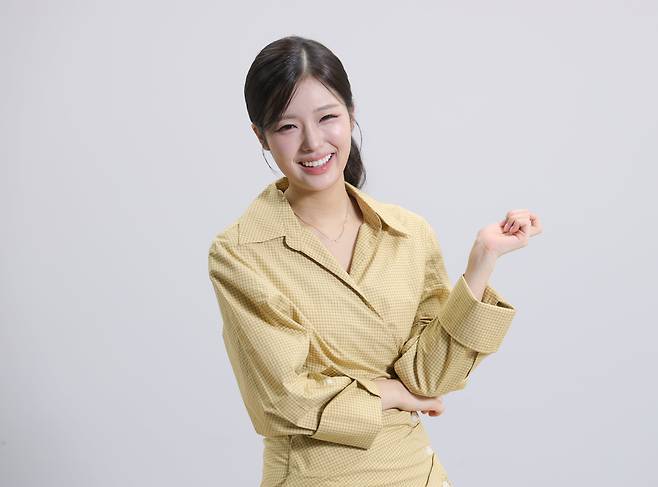 TV조선 ‘오늘의 아시안게임’에서 단독 MC로 데뷔한 2025미스코리아 진(眞) 정연우. /장경식 기자