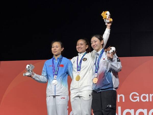 대한산악연맹(회장 조좌진)이 '2026 아이치·나고야 아시안게임' 스포츠클라이밍 볼더 종목에서 이도현이 은메달, 정지민이 동메달을 획득했다고 밝혔다. (2026 아이치·나고야 아시안게임 여자 스피드 3위 정지민 선수(우)). /사진=대한산악연맹