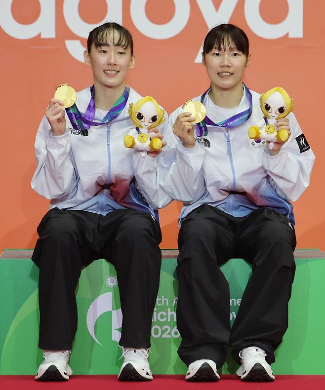 세계 1위 이기고 금메달 따낸 이소희-백하나

    (이치노미야[일본]=연합뉴스) 임화영 기자 = 29일 일본 아이치현 이치노미야 시립체육관에서 열린 2026 아이치·나고야 아시안게임 배드민턴 여자 복식에서 금메달을 따낸 이소희와 백하나가 메달을 들어보이고 있다.  2026.9.29

    hwayoung7@yna.co.kr

(끝)





<저작권자(c) 연합뉴스, 무단 전재-재배포, AI 학습 및 활용 금지>