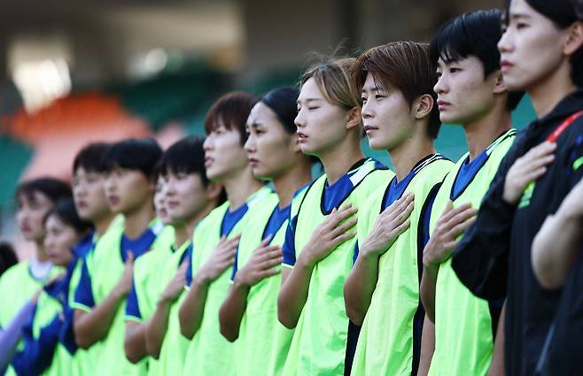 여자축구가 아시안게임 무대에서 메달권에 진입한 건 지난 2018년 이후 8년 만이다. 로이터=연합뉴스