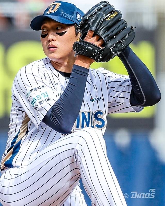 구창모가 3일 SSG전에서 공을 뿌리고 있다. 사진=NC 제공