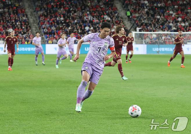 축구대표팀 손흥민.  ⓒ 뉴스1 조민주 기자
