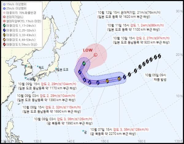 제28호 태풍 놀로 예상 이동 경로. 기상청 제공
