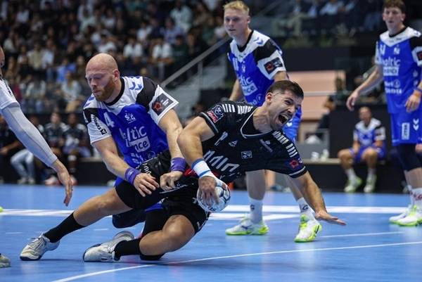 사진 2026/27 시즌 EHF 남자 핸드볼 유러피언리그 플렌스부르크와 아구아스 산타스 경기 모습, 사진 출처=플렌스부르크