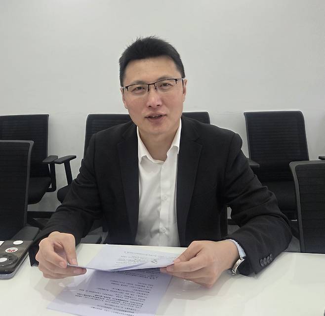 중국 상하이 신만굉원증권에서 만난 리우양 연구소 부소장/상하이=이혜운 기자