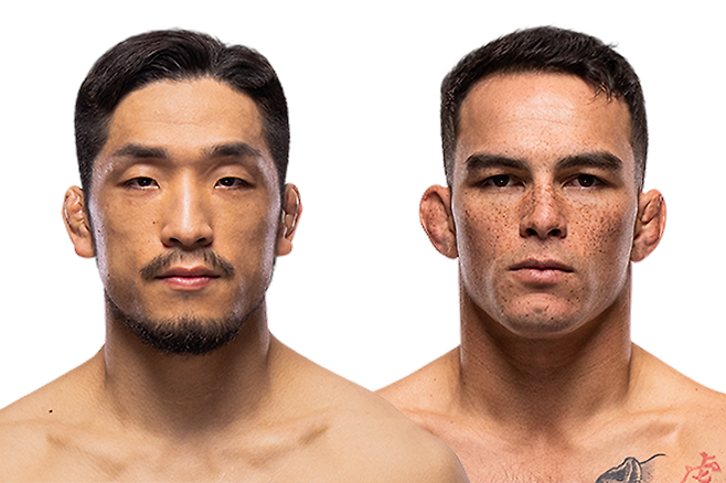 왼쪽부터 UFC 2승 1패 유수영, UFC 데뷔전을 앞둔 코디 앤드루 초밴섹. 유수영은 RTU 시즌3 밴텀급 8강 토너먼트 우승, 초밴섹은 컨텐더 시리즈 시즌9로 UFC에 진출했다. 사진=TKO
