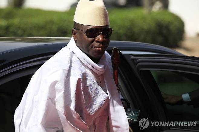 야히아 자메 감비아 전 대통령의 2014년 모습 [AP=연합뉴스 자료사진. 재판매 및 DB 금지]