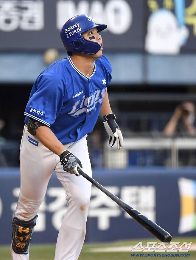 5일 잠실야구장에서 열린 KBO리그 LG와 삼성의 경기. 타격하는 삼성 김영웅. 잠실=송정헌 기자songs@sportschosun.com/2026.09.05/