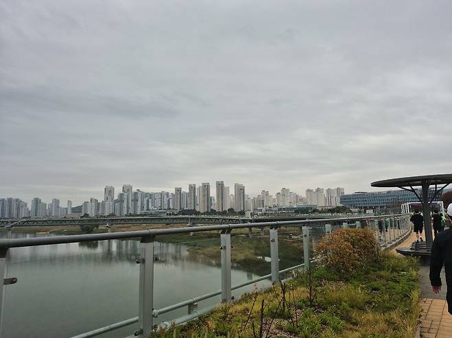 평탄하면서도 탁 트여 달리기 좋았던 이응다리 코스. 날씨가 흐려 아쉬웠다.ⓒ데일리안 박상준 기자