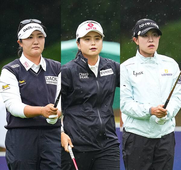 2026년 미국여자프로골프(LPGA) 투어 가을 아시안 스윙 BMW 레이디스 챔피언십 우승 경쟁에 뛰어든 유해란, 최혜진, 박민지 프로가 3라운드에서 경기하는 모습이다. 사진제공=BMW 레이디스 챔피언십 대회 조직위원회. (사진을 무단으로 사용하지 마십시오.)