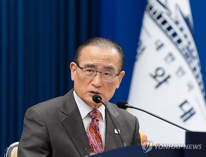 안보실장 현안 브리핑 (서울=연합뉴스) 위성락 국가안보실장이 30일 청와대 기자회견장에서 현안 관련 브리핑을 하고 있다. 2026.10.30 [청와대 제공. 재판매 및 DB 금지] photo@yna.co.kr