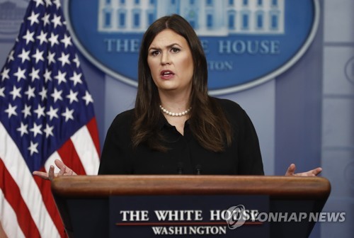 White House press secretary Sarah Huckabee Sanders speaks during a news briefing at the White House, in Washington, Wednesday, Sept. 13, 2017. Huckabee Sanders discussed tax reform, President Donald Trump's planned dinner tonight with House and Senate minority leaders, and other topics. (AP Photo/Carolyn Kaster)