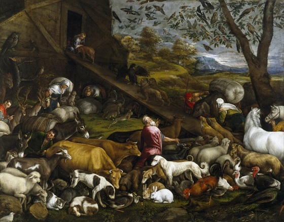 자코보 바사노의 '노아의 방주에 들어가는 동물들'(1570). [중앙포토]