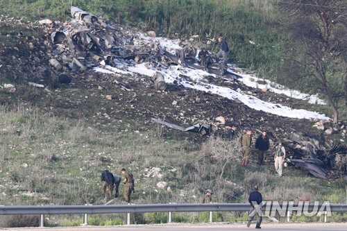 이스라엘 F-16기, 시리아서 작전 중 피격…이스라엘 북부 추락 [신화=연합뉴스]