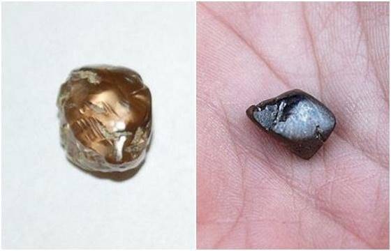 미국 아칸소주에 위치한 다이아몬드 분화구 주립 공원에서 발견된 보석들./아칸소 주립 공원