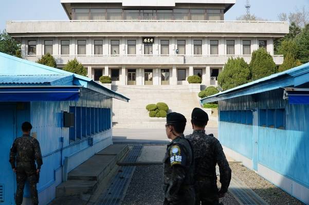지난 18일 판문점 남측지역 자유의집에서 바라본 북한측 판문각 전경 / 박정엽 기자