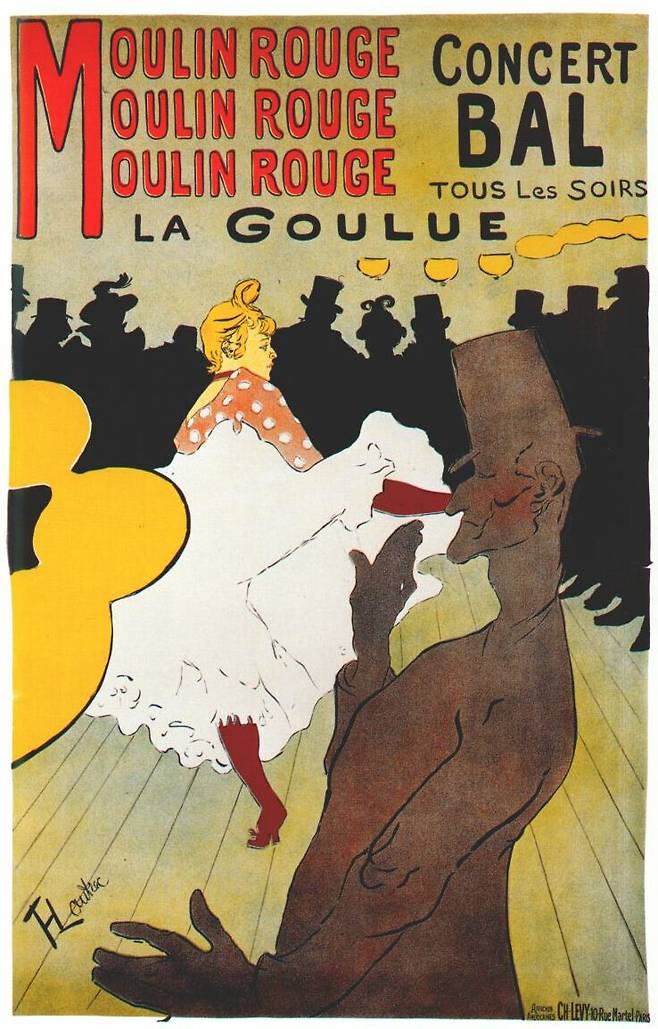 춤추는 물랭루주의 라굴뤼를 그린 로트레크의 광고용 포스터 ⓒwiki commons