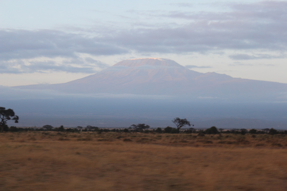 구름에 살짝 가려져 더욱 신비로운 분위기를 내뿜고 있는 탄자니아 북부의 킬리만자로. [중앙포토]