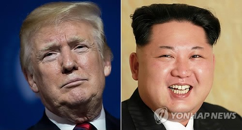 도널드 트럼프 미 대통령(좌)과 김정은 북한 국무위원장(우)