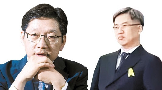 김경수 더불어민주당 경남지사 후보(왼쪽)와 '드루킹' 김동원씨. [중앙포토]