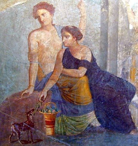 고대 그리스와 로마시대 벽화 속 여성들 대부분이 화장을 전혀 하지 않는 모습으로 등장하는 이유는 화장을 대단히 부정적으로 보던 당시 가부장제의 시선 때문이었다.(사진= 위키피디아)