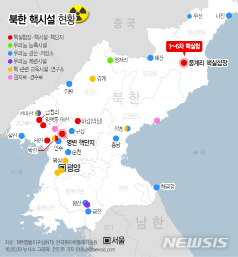 【서울=뉴시스】북한 핵시설 현황.