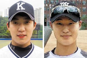경북고 원태인(왼쪽), 광주일고 김창평